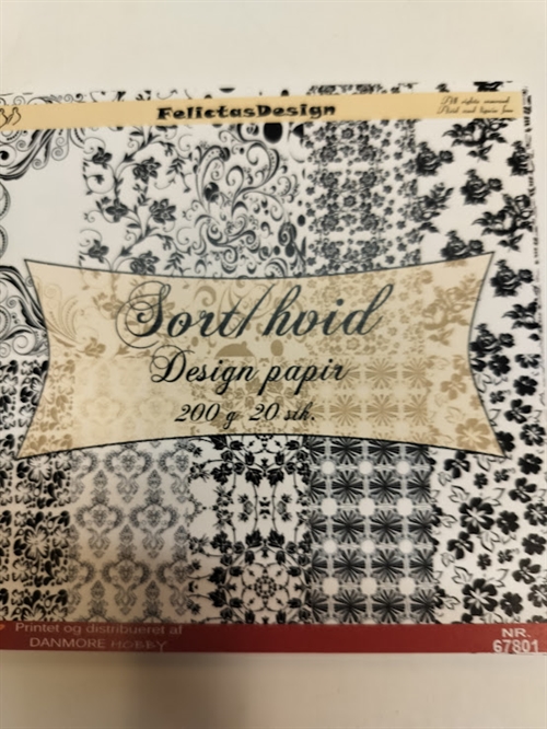 Felicita Design Sort hvid design 20 stk 15x15cm 200g